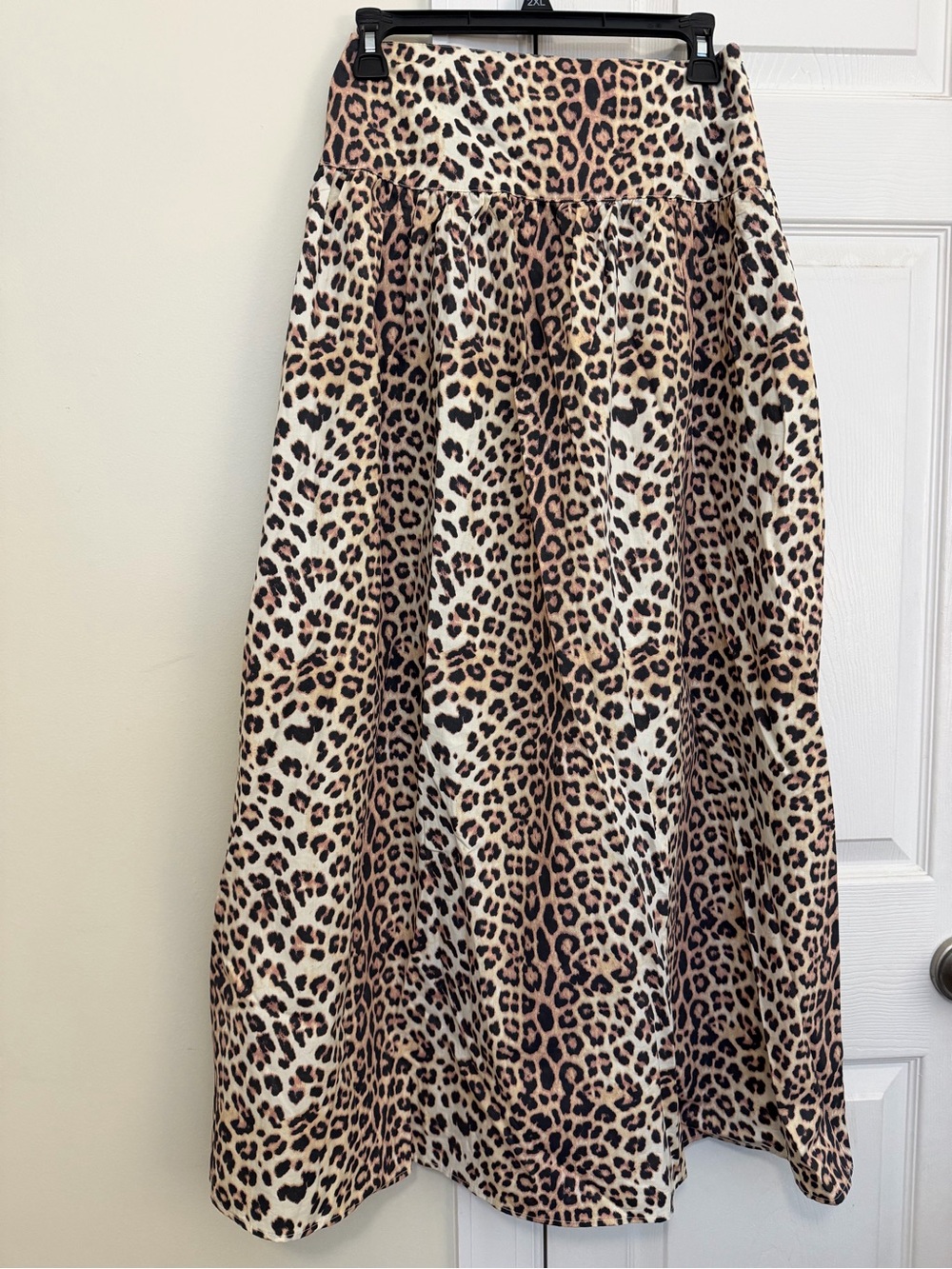 ASOS Drop waist Leopard Print Maxi Skirt - Beige Brown
